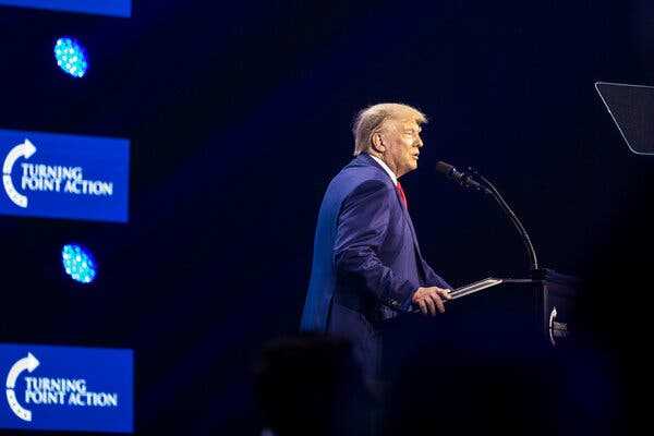 Trump Taunts DeSantis Onstage at Turning Point Action Conference | INFBusiness.com