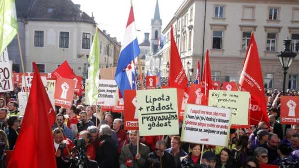 Croat opposition demands election as thousands rally at anti-government protests