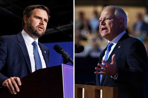 Ahead of Debate, Walz Is Viewed More Favorably Than Vance in Midwest, Polls Find