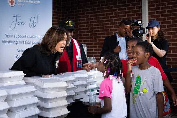 Harris Visits Georgia After Hurricane Helene, Promising Federal Help