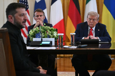 Volodymyr Zelenskyy Emmanuel Macron Donald Trump /Getty Images