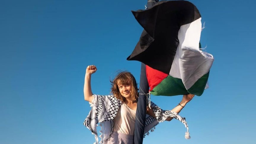 Swedish environmental activist Greta Thunberg Шведська екоактивістка Грета Тунберг під час мандрівки до Сектора Гази