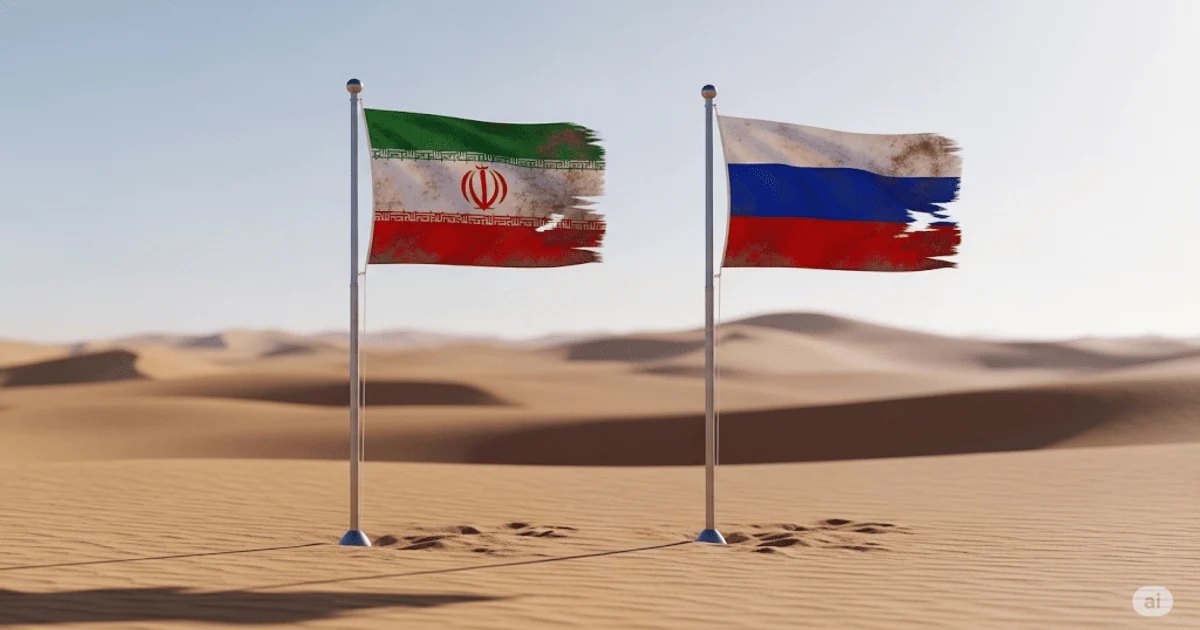 Flags of Iran and Russia Прапори Ірану та РФ