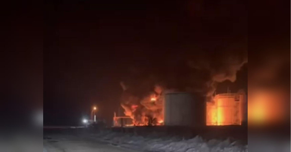 Drones set fire to a refinery in Russia's Krasnodar region