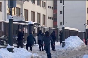 Unknown assailants threw sledgehammers at the Finnish embassy in Moscow